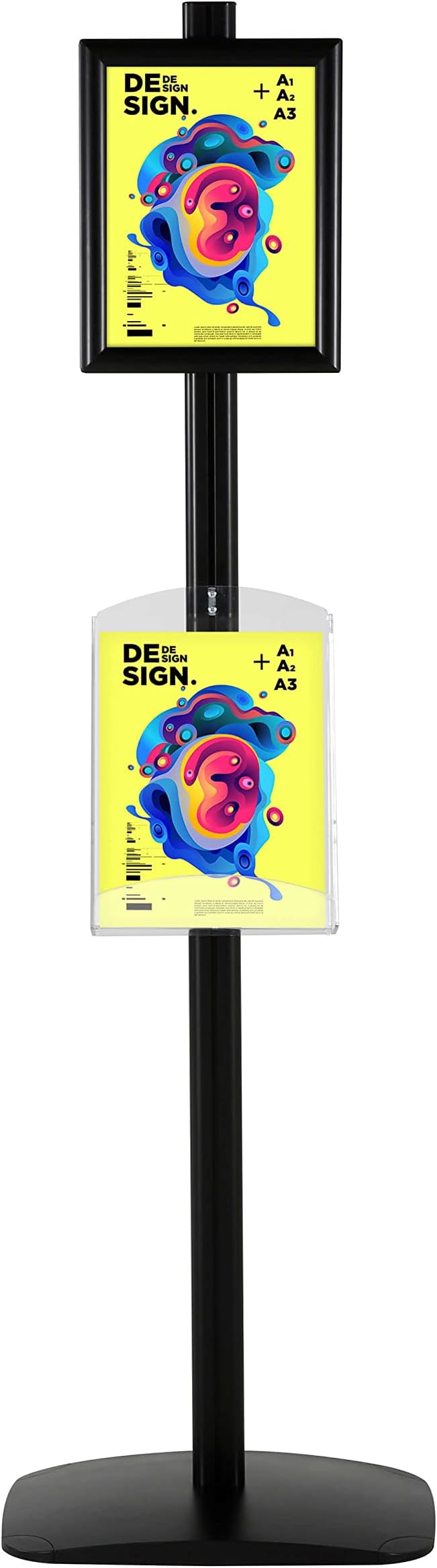 M&T Displays Free Standing Aluminum Display Stand Single Sided Document - Image 3