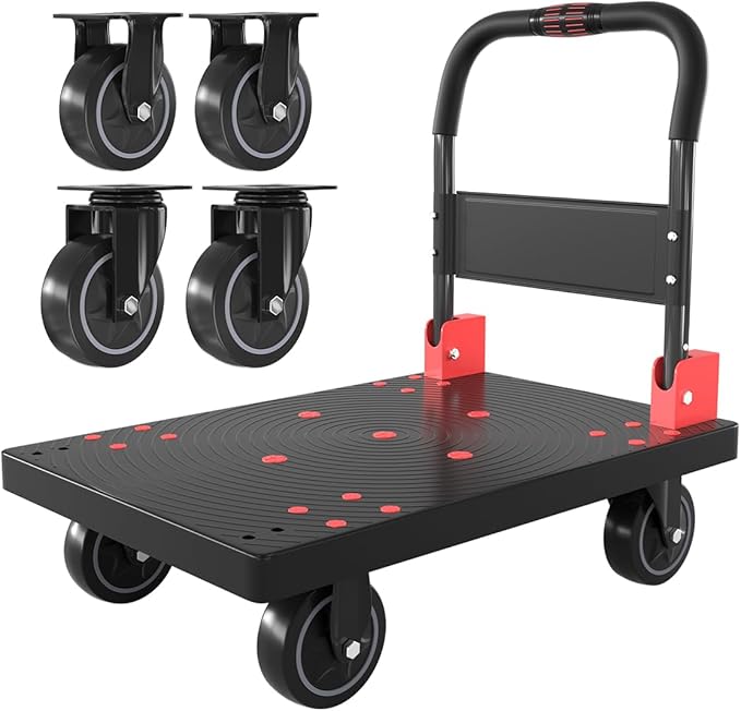 WUD Push Cart, Folding Mobile Platform Trolley, Thickened and Reinforced by WUD
