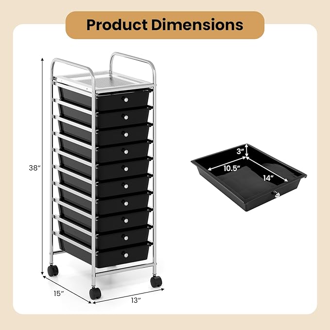 Giantex Rolling Storage Cart - Image 5