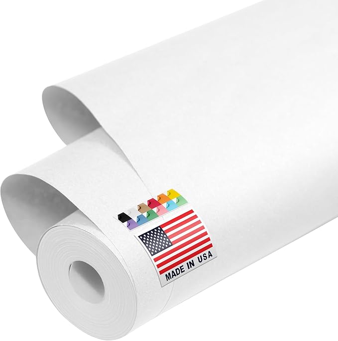 USA Made 48" x 1200" White Kraft Paper Roll, 45 lbs Thickness, American Quality by Paclord