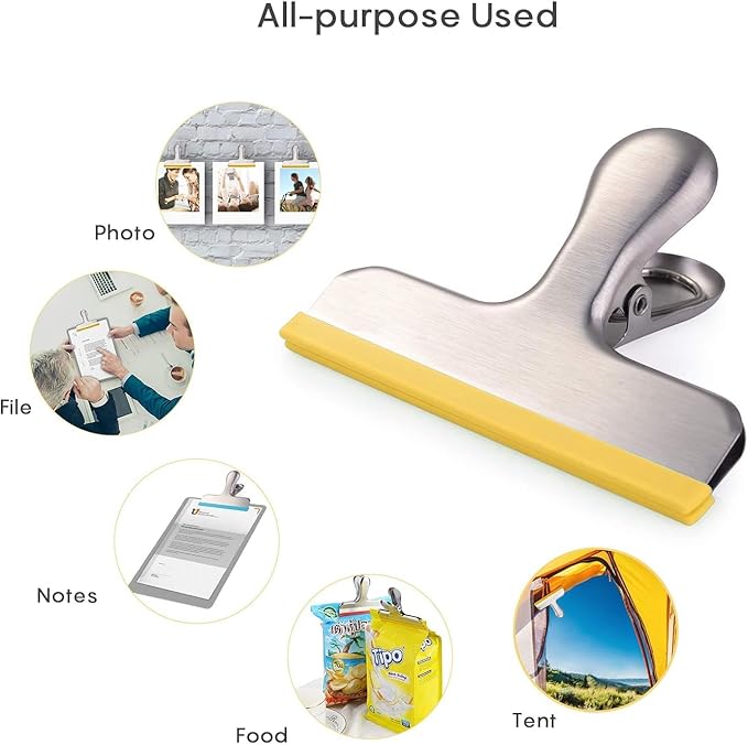HOUSE AGAIN 8 Pack Stainless Steel Chip Bag Clips Covered - Image 4