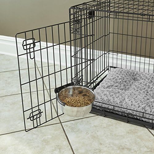 MidWest Homes for Pets Snap'y Fit Stainless Steel Food or Water Bowl, Holds 10 Ounces, Mounts to Wire Crates, No-Tip Design, Rust-Resistant, for Small Dogs and Cats - Image 3