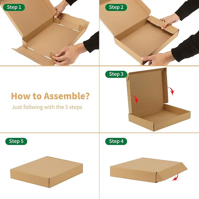 Trwcrt Shipping Boxes 13x10x2 Set of 20, Corrugated Cardboard Box - Image 4