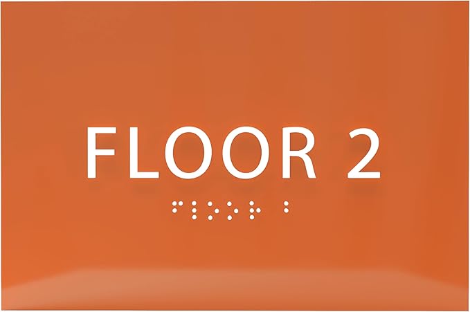 6" X4" Floor 2 Sign by ADACentralSigns