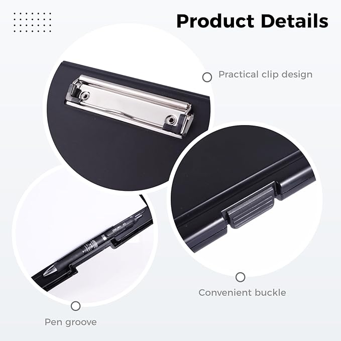 12PCS Plastic Clipboards with Storage, 9.5 x 13.5 Heavy Duty Portable Writing - Image 3