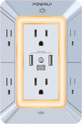 USB Wall Charger, Surge Protector, POWRUI 6-Outlet Extender by POWRUI