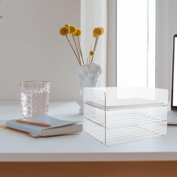 Stackable Desk Organizer Tray Paper Holder - Image 5