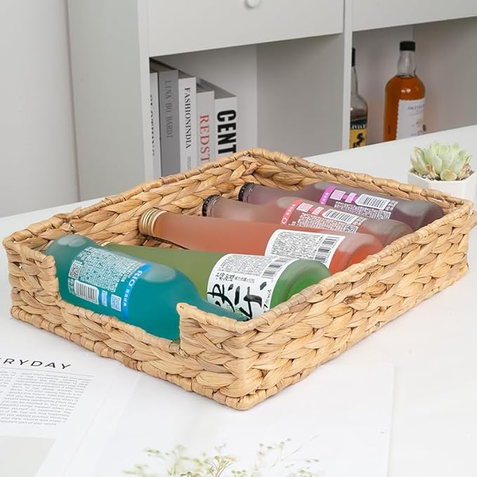 Water Hyacinth Letter Tray, Woven Desk Tray, Wicker Desktop Basket Organizer - Image 8