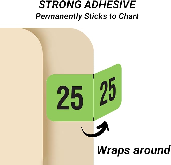 2025 Year Stickers, Doctor Stuff 2025 Chart Stickers, Fluorescent Green Color - Image 3