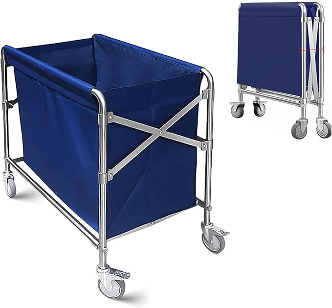 Commercial Laundry Cart 12 Bushel Collapsible Laundry Baskets - Image 9