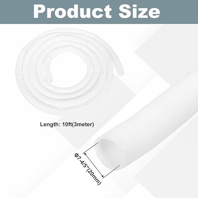 MECCANIXITY 4/5 Inch ID Split Loom Tubing 10ft Polyester Cord Protector Wire - Image 2