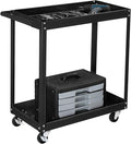 TUFFIOM 2 Tier Rolling Tool Cart on Wheels w/2 Brake, 220 LBS Capacity Heavy by TUFFIOM