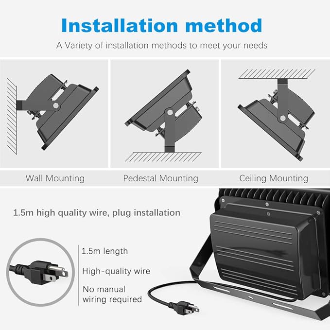 200W LED Flood Lights 6000K Daylight White Lighting Fixtures Super Bright - Image 4