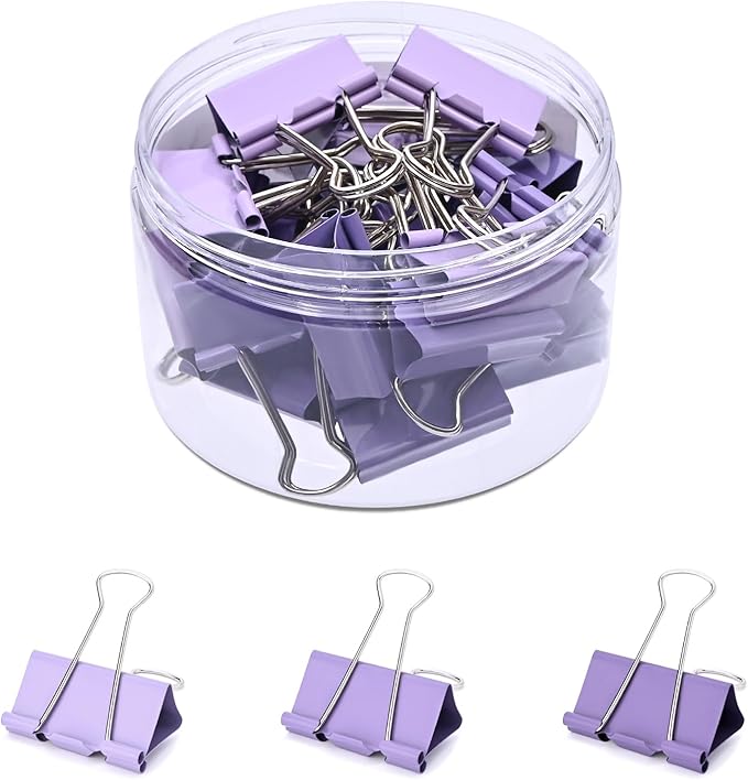 Temiary Aesthetic Binder Clips, Binding Paperwork Clamps by Temiary