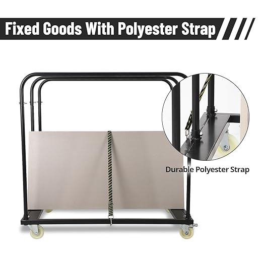 Steel Panel Truck, Drywall Cart w/ 5” PU Swivel Wheels, Heavy-Duty Panel Dolly - Image 2