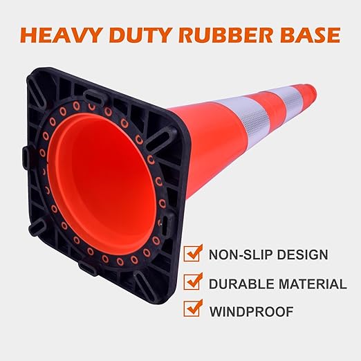28 inch Traffic Safety Cones Orange Road Cones, Construction Cone - Image 3