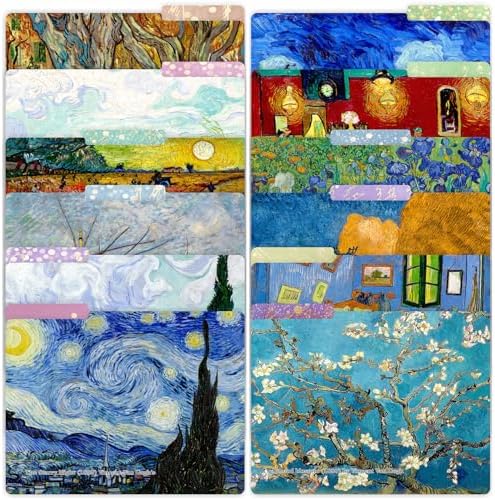PARTH IMPEX 12 Pack Vincent Van Gogh Decorative File Folders, Letter Size by PARTHIMPEX