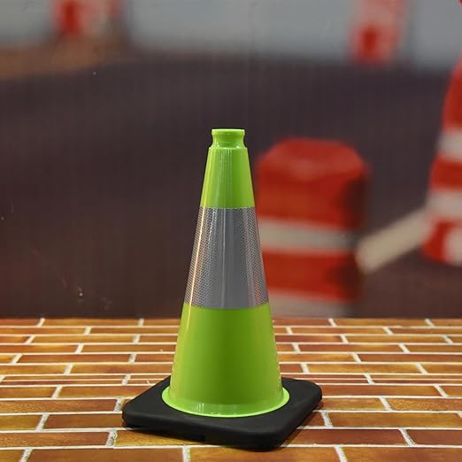 Fluorescent Orange/Green PVC Traffic Cones, Heavy Black Base Parking Lot Cone - Image 5