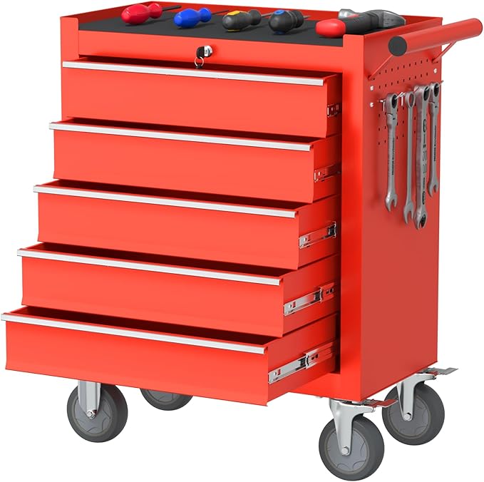 5 Drawers Rolling Tool Chest, Large Capacity Metal Tool Box by Granper%EF%BC%9AGrandPerfect