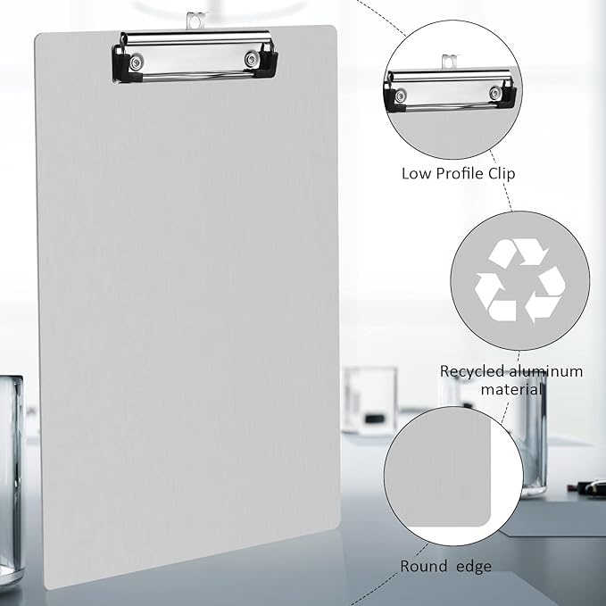 Epakh 12 Pieces Clipboard Bulks Metal Clipboard Aluminum Office Low Profile - Image 3
