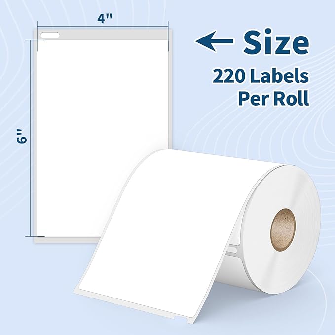 6 Rolls 4" x 6" Direct Thermal Shipping Labels, Compatible - Image 2