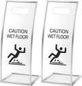 2 Packs 24 Inch Caution Wet Floor Sign Sturdy Acrylic Safety Warning Signs by Seeshack