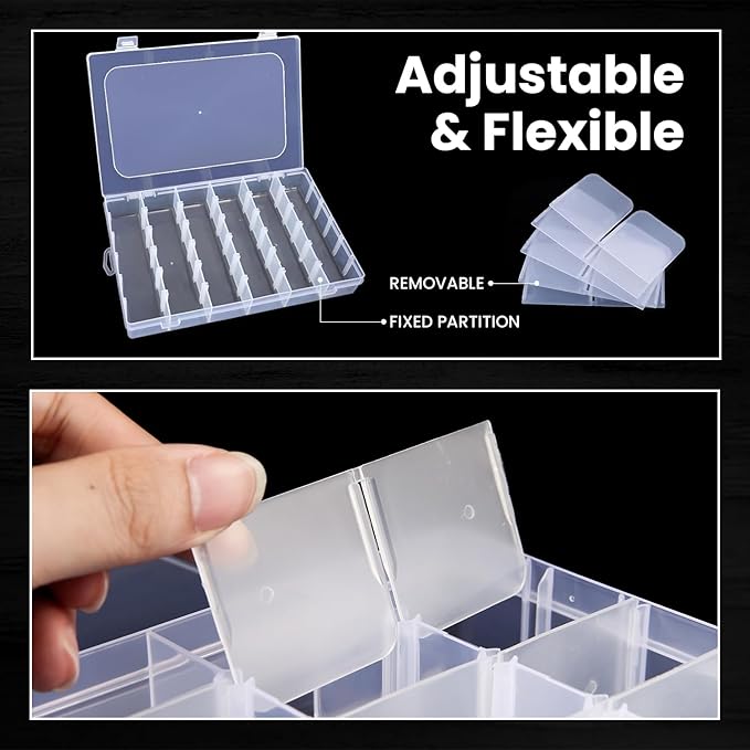 4pack 36 Grids Plastic Clear Organizer Box Bead Storage Containers - Image 3