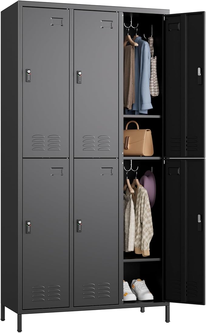 6 Doors Metal Lockers for Employees by GANGMEIMENTALSTORAGECABINET