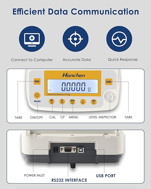 Hanchen Electronic Analytical Balance, 0.1mg 220g Precise Digital Scale - Image 6