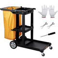 VEVOR Cleaning Cart, 3-Shelf Commercial Janitorial Cart, 200 lbs Capacity by VEVOR