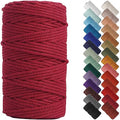 NOANTA Red Macrame Cord 4mm x 109yards, Colored Cotton Rope Macrame Yarn by NOANTA