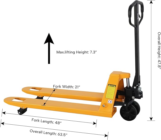 APOLLOLIFT Pallet Jack, Standard Pallet Truck 5500lbs Capacity 48" Lx21 W Forks - Image 2