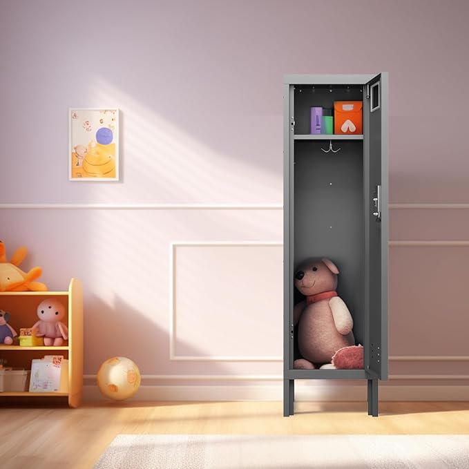 Metal Cabinet Home Office Storage, Lockable Employees Metal Locker - Image 7