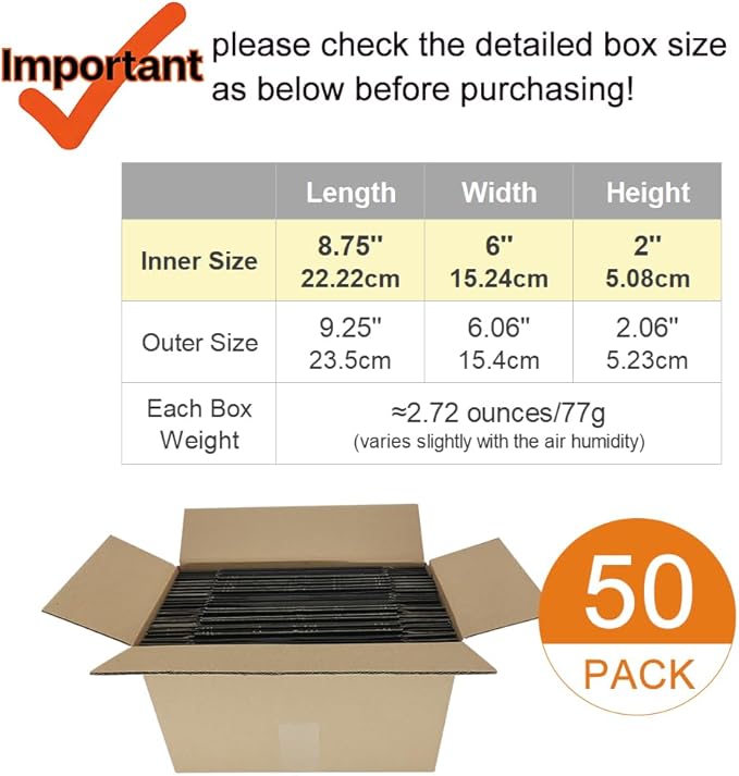 50 Pack 9x6x2'' Small Shipping Boxes, Corrugated Cardboard Mailers - Image 2