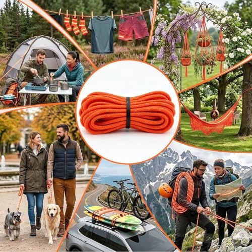 6 Pack Rope Tensioner Set with Alloy Buckles and Storage Bag, Tie Down Ropes for Tent, Tarp, Hammock, Clothesline, Package & Outdoor Use - Image 7