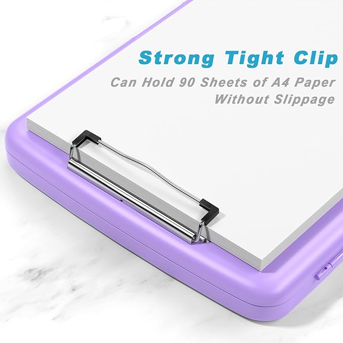 Rimilak Plastic Clipboard with Storage, 8.5 x 11 High Capacity Folio Nursing - Image 3