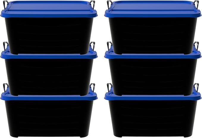 Life Story 6 Pack Heavy Duty Stackable Storage Bin, 55 Quart Home Organizer by LifeStory