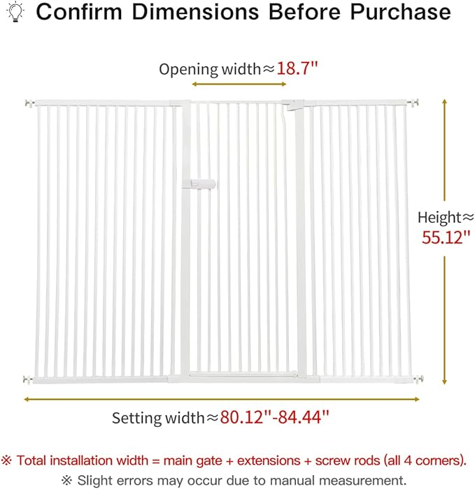 Lumizone Extra Tall Cat Gate 55.12" High Pressure Mounted Extra Wide 2025 New - Image 2