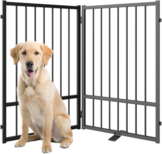 Full Metal Freestanding Dog Gate by SNUOWU