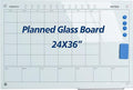 Magnetic Glass Whiteboard 36X24 Monthly Planner Calendar Dry Erase Board by JYYPWB