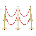 Red-Gold Stanchions Posts, 6 Packs Stanchion Set Crowd Control Barriers by mocuceom