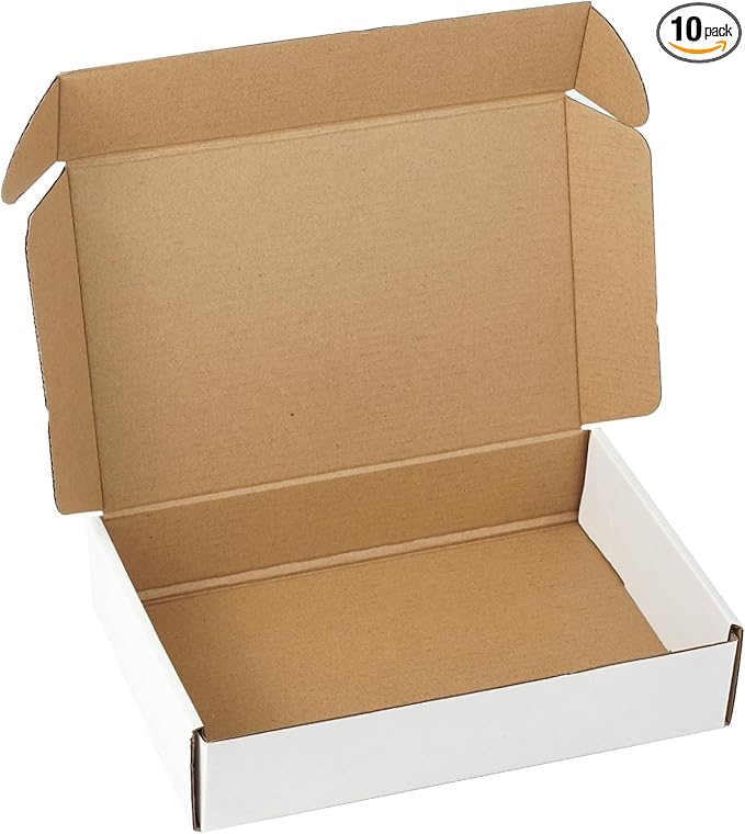 10 Pack 9"x6"x2" inch Small Shipping Boxes White Corrugated Cardboard Box by Unknown