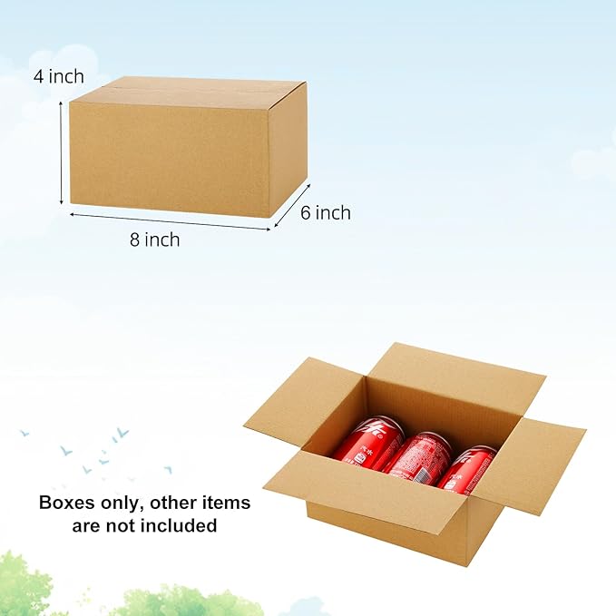 Famagic Small Shipping Boxes 8x6x4 Inch 10 Pack Brown Box Corrugated Cardboard - Image 2