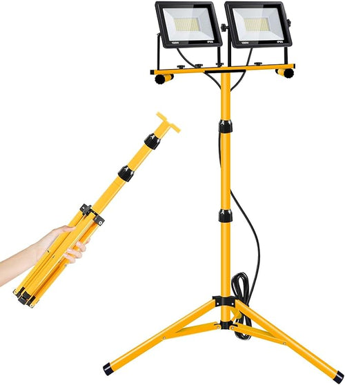 21000 Lumen Work Lights with Stand, 3 Adjustable Head LED Work Light, with by Yurnomy