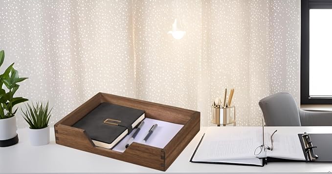 Wood Letter-Size Tray for Office Desktop Organizer - Image 3