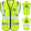 YOWESHOP High Visibility Safety Vest Custom Your Logo Protective Workwear 5 by YOWESHOP