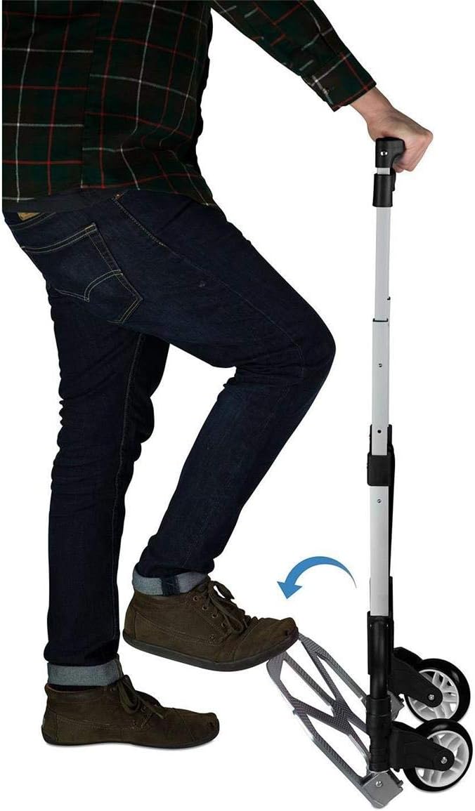 Mount-It! Folding Hand Truck and Personal Dolly, Foldable Aluminum Trolley Cart - Image 5
