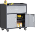 Metal Storage Cabinet with Wheels, Rolling Tool Chest with Adjustable Shelf & by Unknown