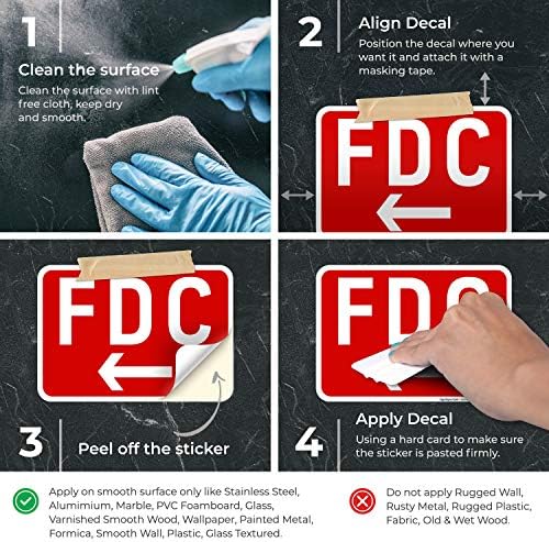FDC Left Arrow Sign, Red Background, - Image 3