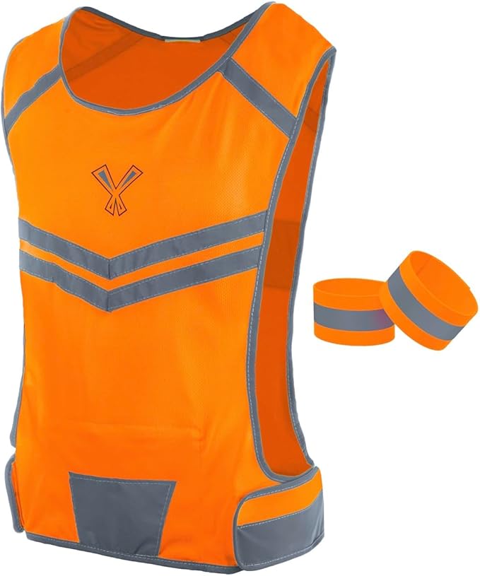 Running Reflective Vest, Inside Pocket & 2 Bands, High Visibility Reflective by 247Viz